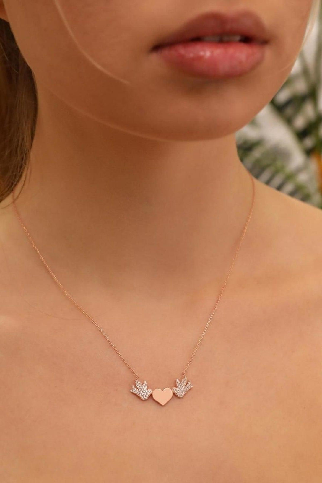 925 Sterling Silver Bird Heart Necklace