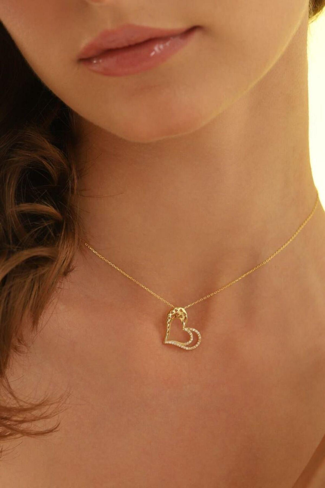 925 Sterling Silver Nested Heart Necklace