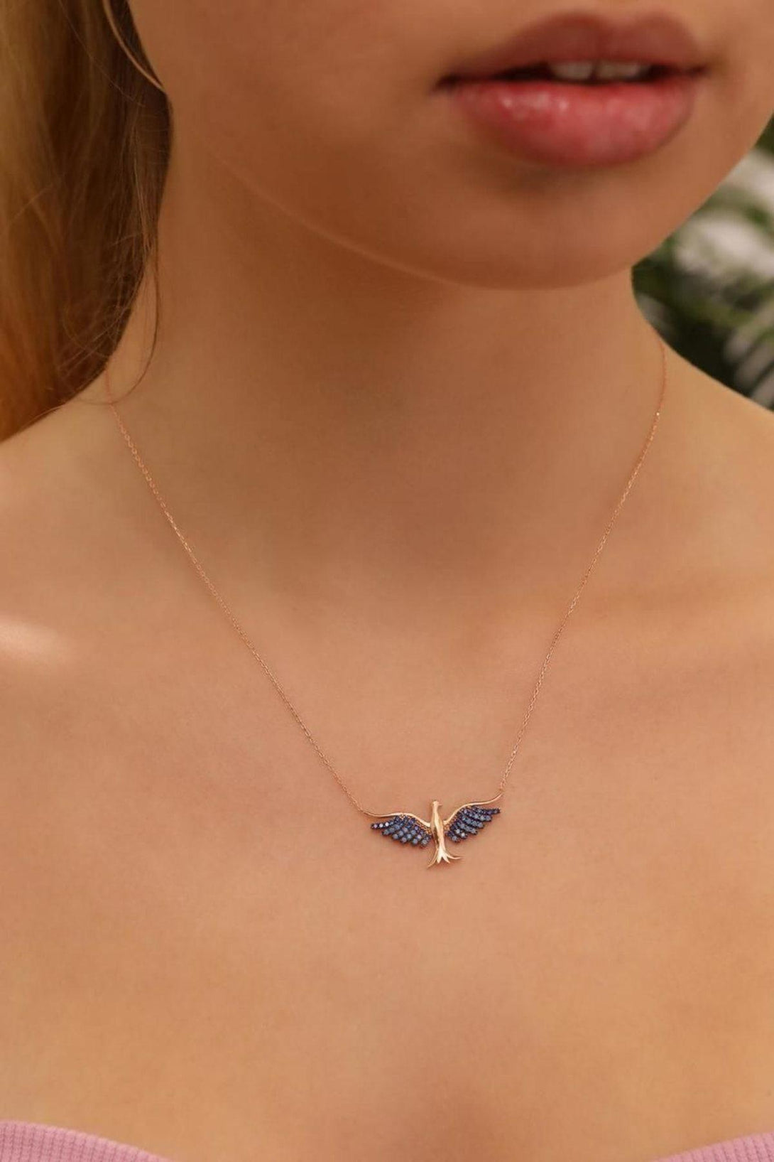 925 Sterling Silver Phoenix Necklace With Zircon Stone