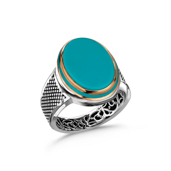 925 Silver Turquoise Men's Ring