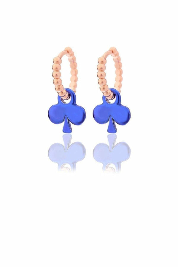 925 Sterling Silver Blue Clover Earrings