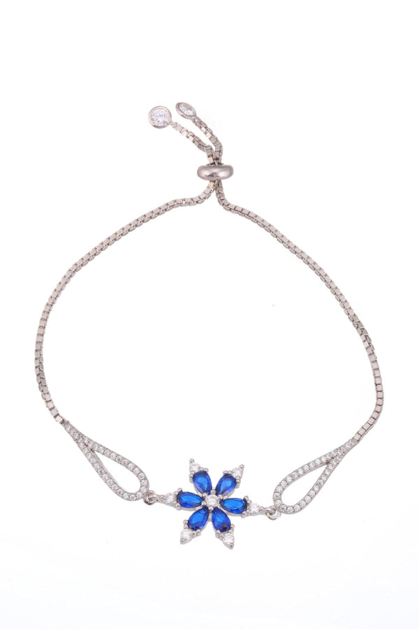 925 Sterling Silver Clover Bracelet With Zircon Stone