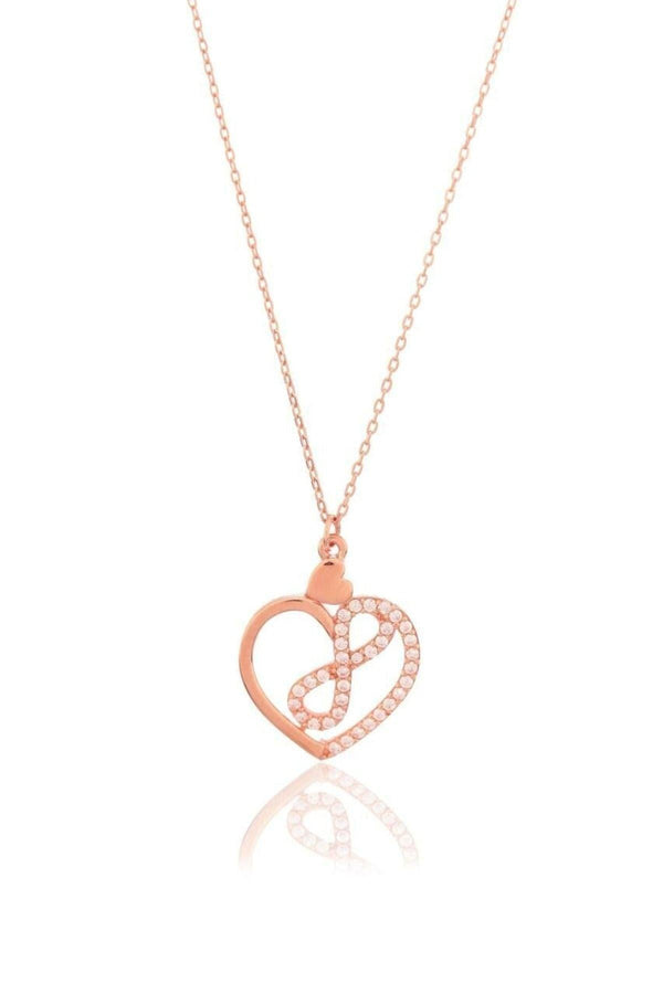 925 Sterling Silver Heart Infinity Sign Necklace