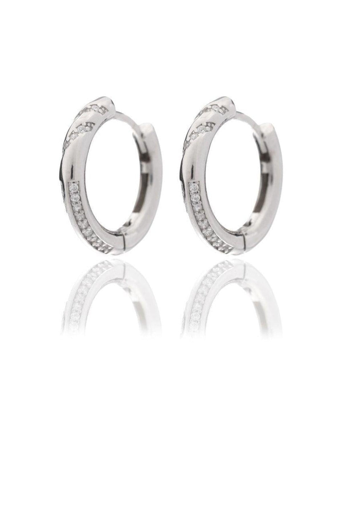 925 Sterling Silver Hoop Earring With Zircon Stone