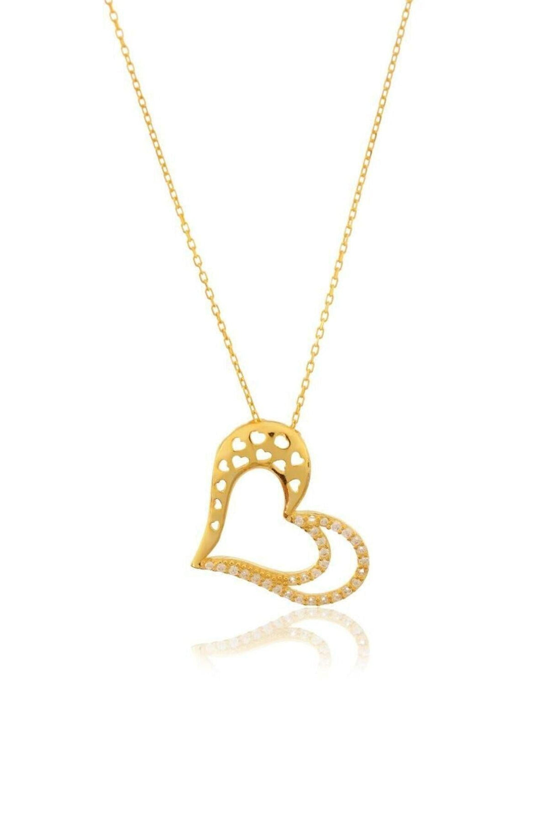 925 Sterling Silver Nested Heart Necklace