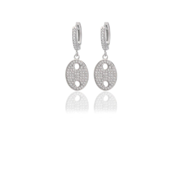 925 Sterling Silver Oval Earring With Zircon Stone