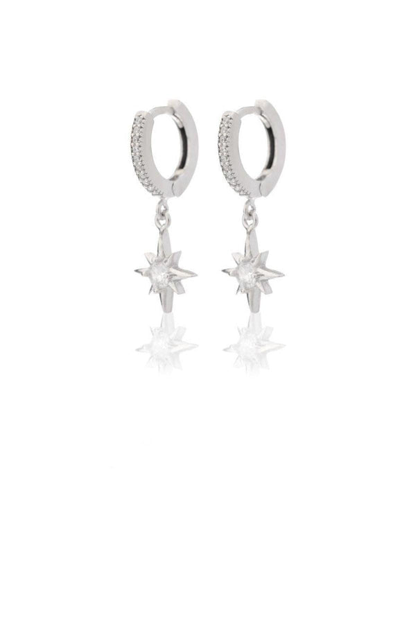 925 Sterling Silver Star Earring With Zircon Stone