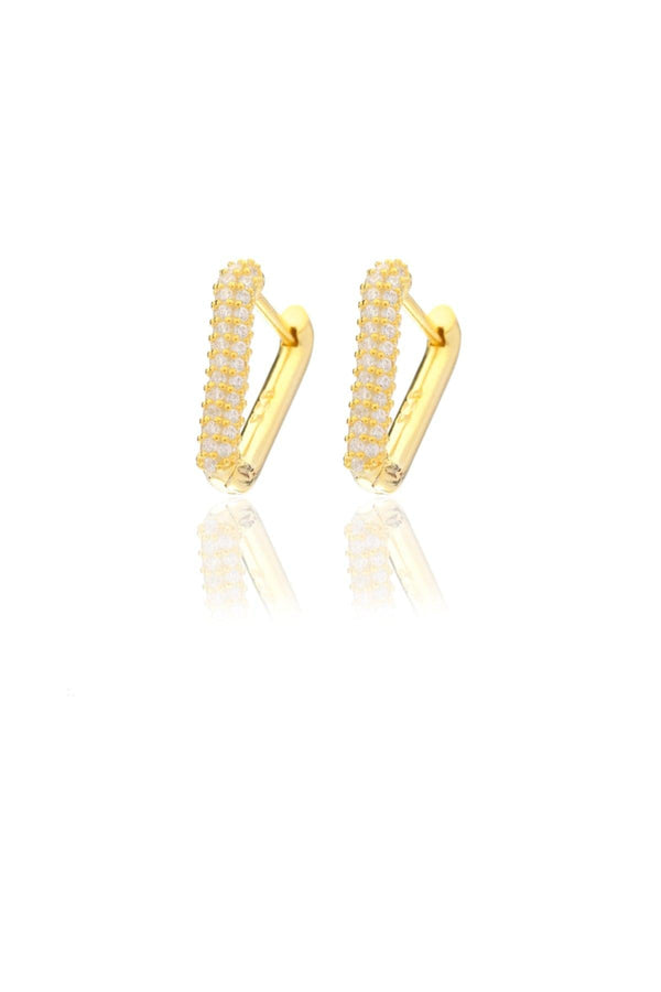 925 Sterling Silver Triangle Earring With Zircon Stone