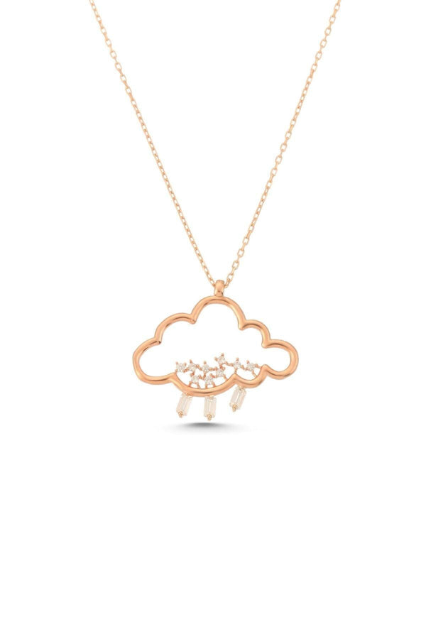 925 Sterling Silver Zircon Stone Cloud Design Necklace