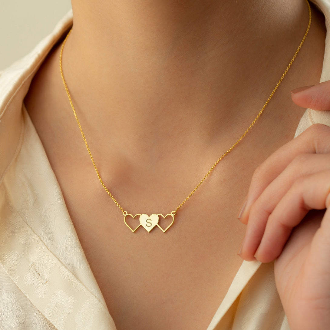 Letter Hearts Necklace