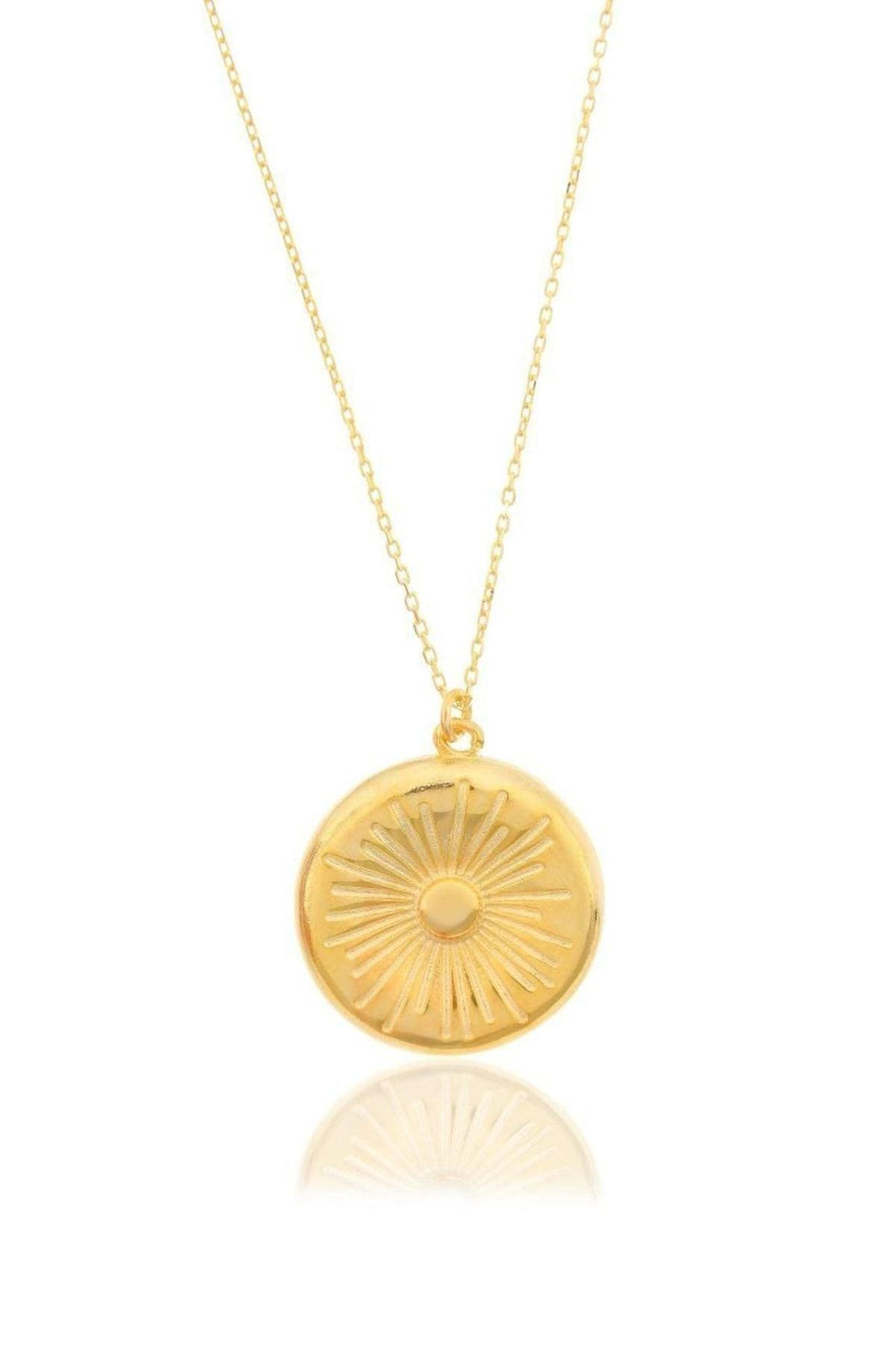 Medallion Design 925 Sterling Silver Sun Necklace