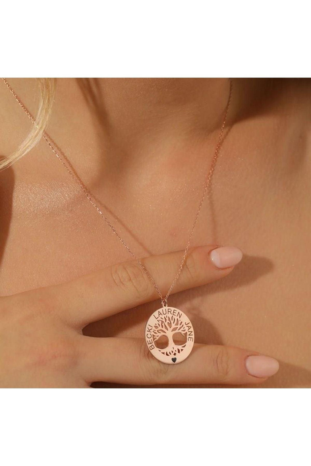 Personalized Named 925 Sterling Silver Tree Of Life Necklace