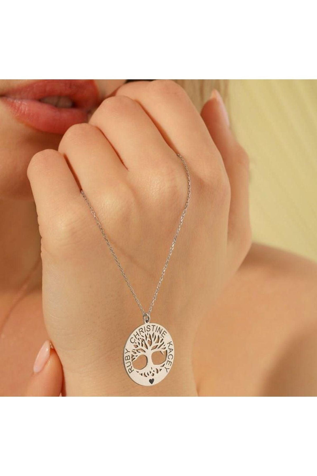 Personalized Named 925 Sterling Silver Tree Of Life Necklace