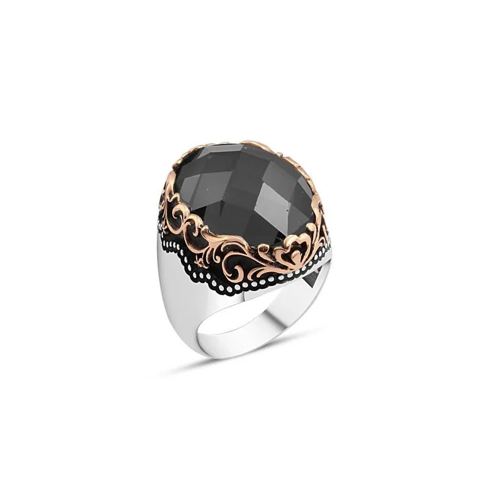 Black Zircon Stone Men's Ring