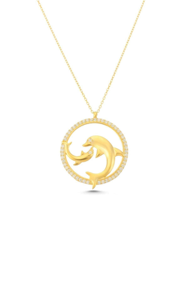 Dolphin Design Women's Necklace In 925 Sterling Silver