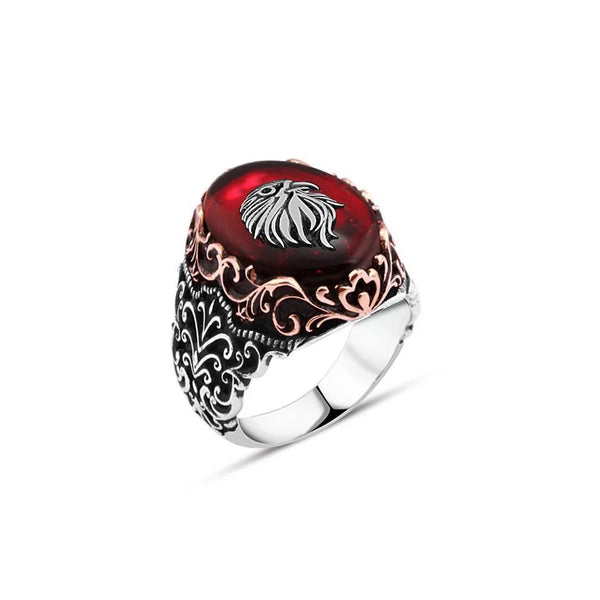 Eagle Head Men's Ring On Sari