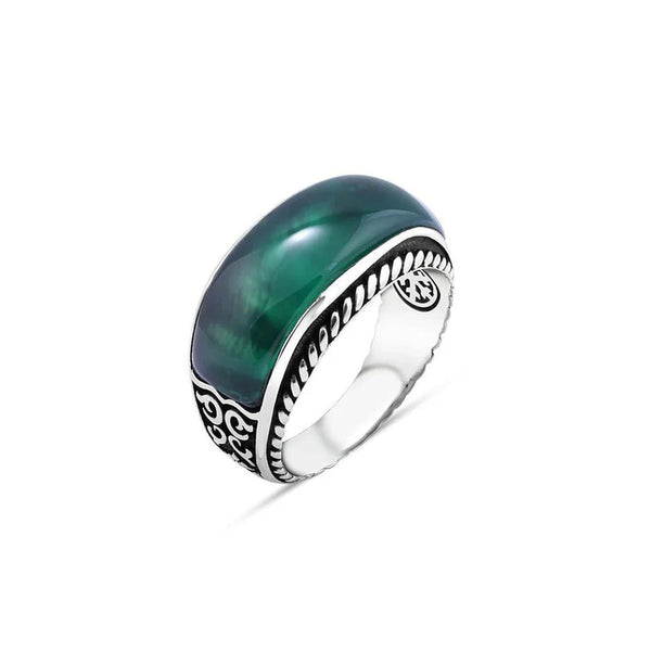 Green Red Stone Men's Ring