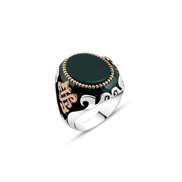 Green Red Stone Men's Ring