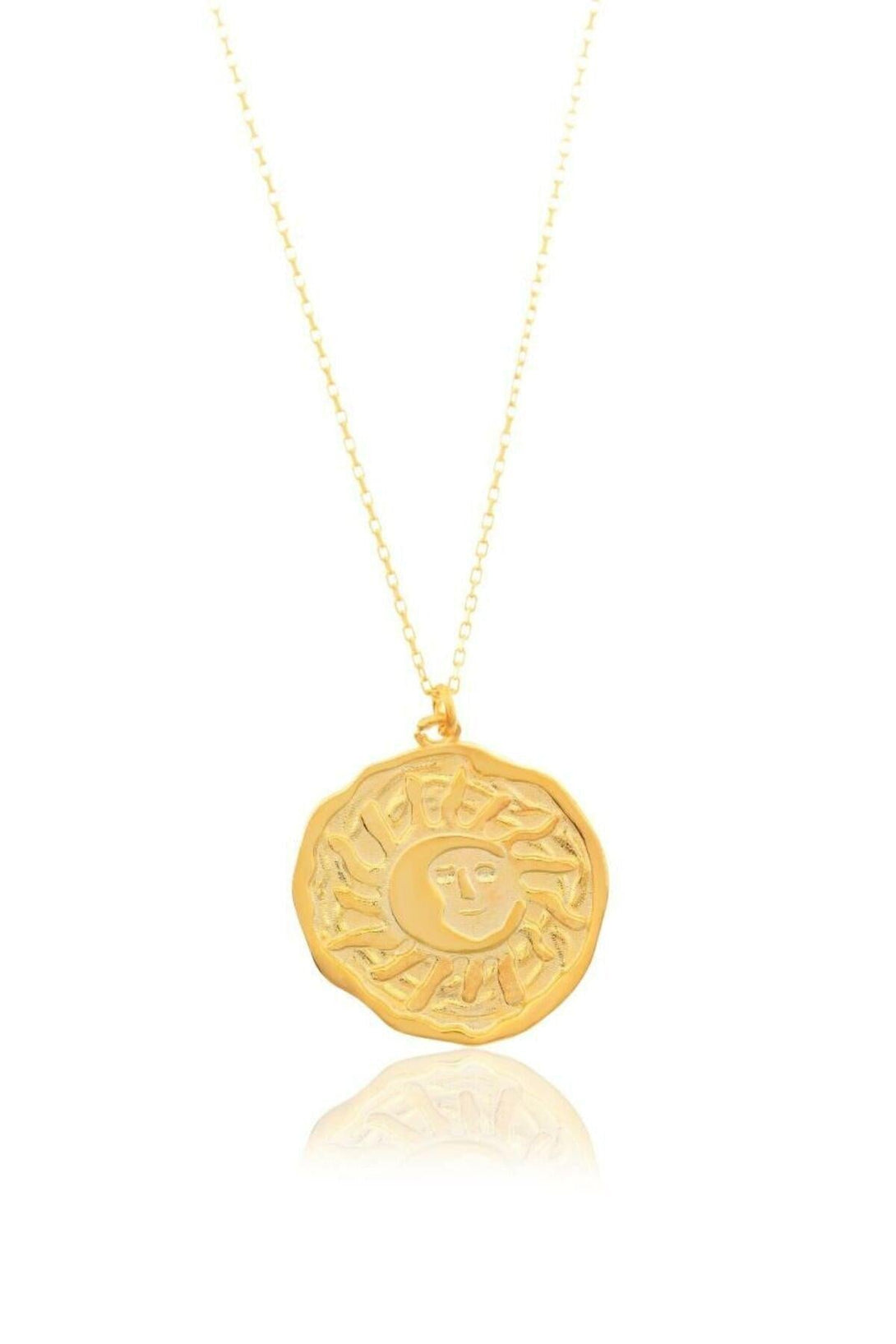 Medallion 925 Sterling Silver Sun Necklace