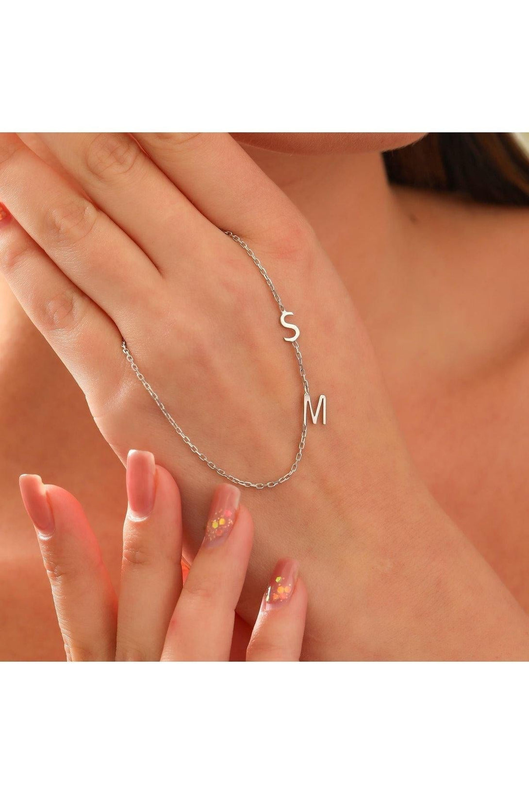 Personalized 925 Sterling Silver Two Letter Necklace