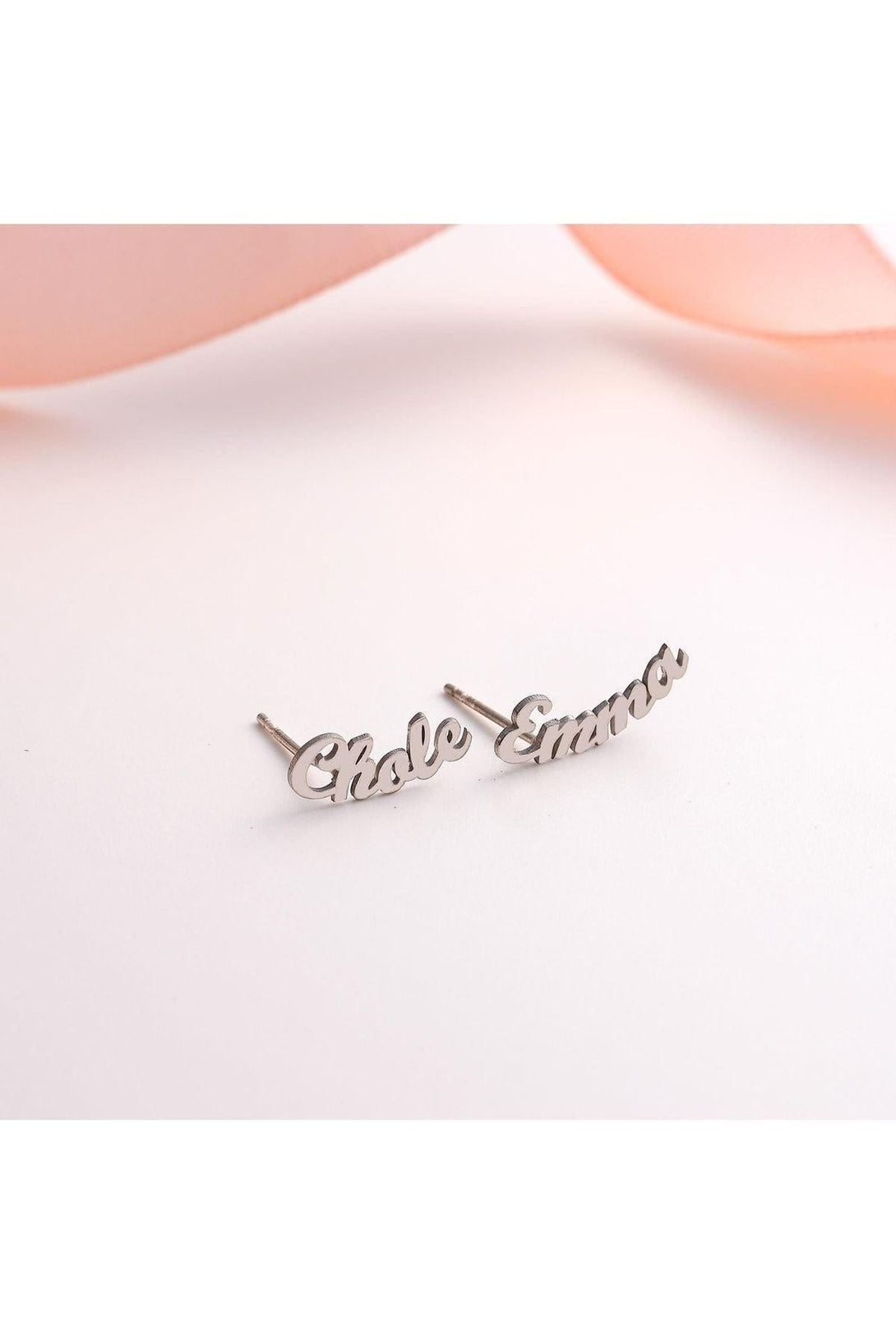 Personalized Named 925 Sterling Silver Earrings For Women