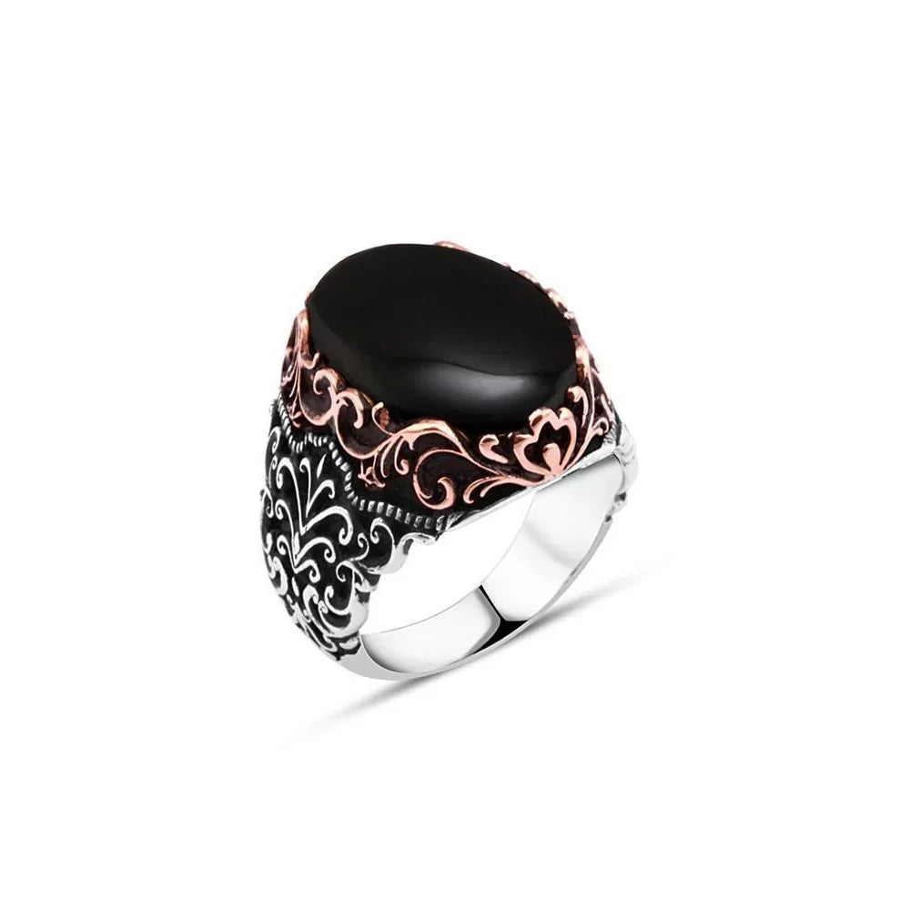 Plain Onyx Stone Men's Ring