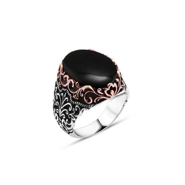 Plain Onyx Stone Men's Ring