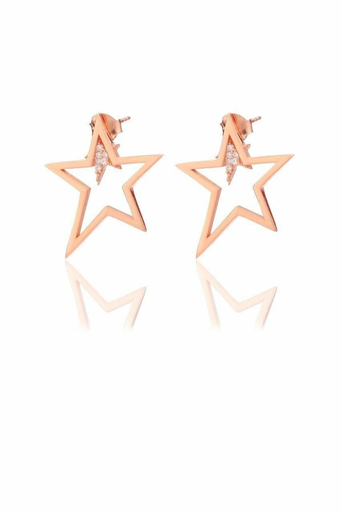 Single Stone 925 Sterling Silver Star Earring