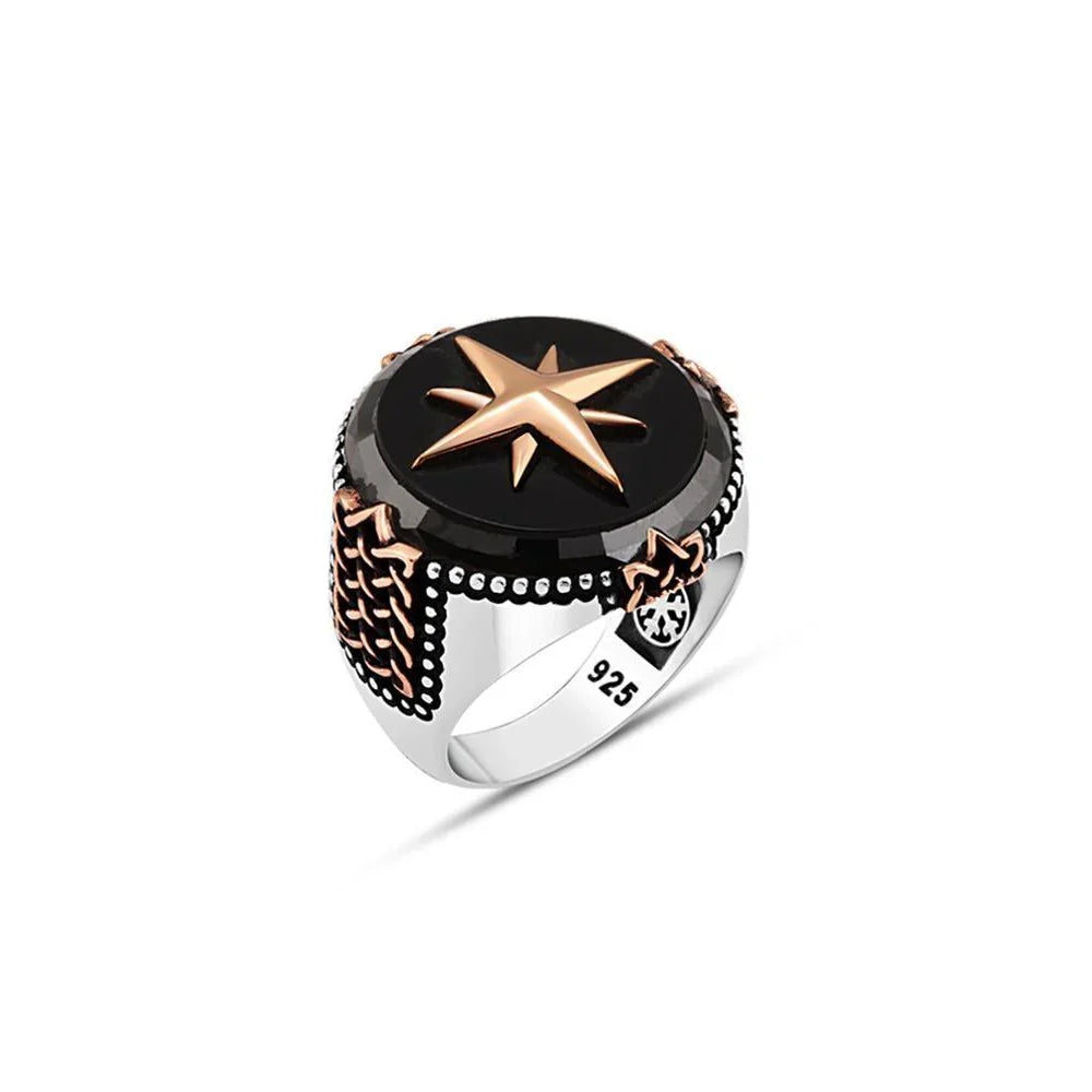 Star Onyx Stone Men's Ring