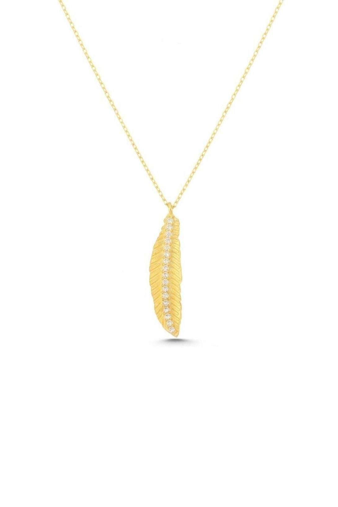 Zircon Stone Leaf 925 Sterling Silver Necklace