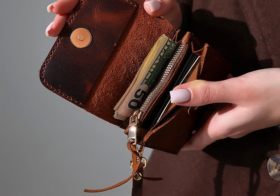 Craftivor travel card wallet with cash, zipper, and organized compartments